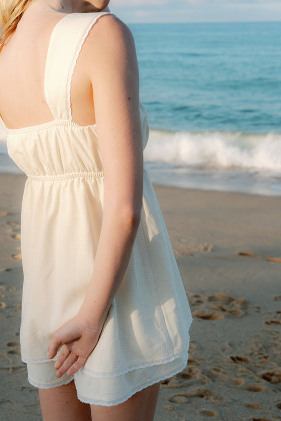 Brontë Gingham Playsuit - Buttermilk Yellow