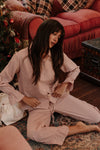 Taylor Crinkle Cotton Gingham Pyjama Set - Cinnamon Cherry