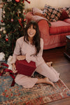 Taylor Crinkle Cotton Gingham Pyjama Set - Cinnamon Cherry