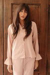Taylor Crinkle Cotton Gingham Pyjama Set - Cinnamon Cherry