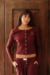 Clara Pointelle Reversable Long Top - Berry Burgundy