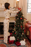 Clara Pointelle Pyjama Trouser- Cream Vintage Xmas Print