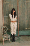 Clara Pointelle Pyjama Trouser- Cream Vintage Xmas Print