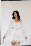 Isabella Iridescent Chiffon Robe - Vintage Cream