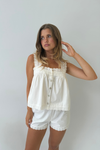 Penelope Pyjama Top - Ivory white