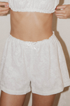 Zoe Embroidered Bridal Shorts - Ivory