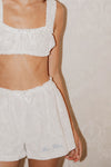 Zoe Embroidered Bridal Shorts - Ivory