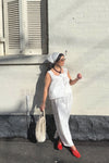 Penelope Barrel Leg Trouser - White