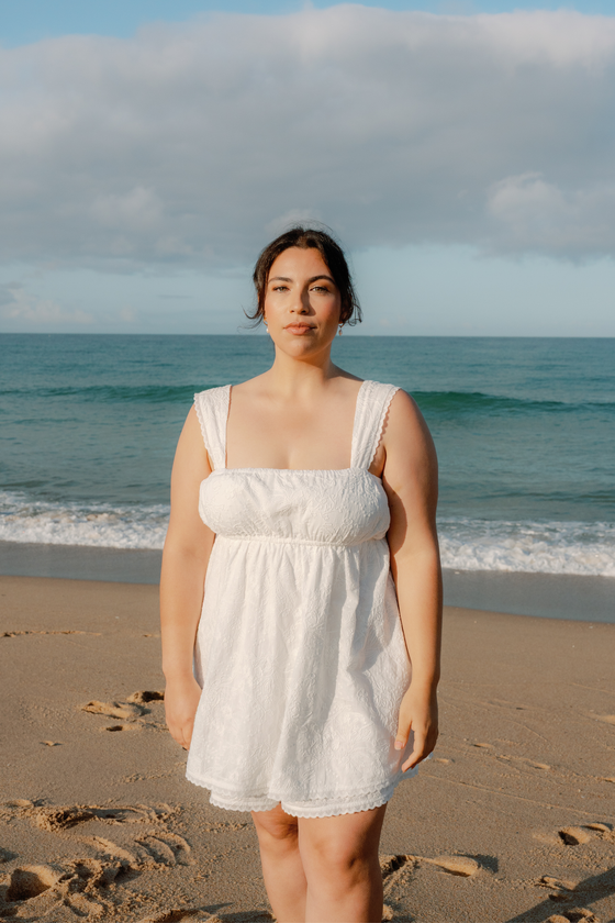 Brontë Embroidered Playsuit - Ivory