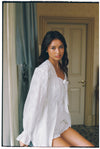 Olivia Embroidered Bridal robe - White
