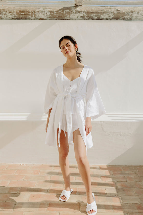 Camillo Bubble Wrap Robe - White