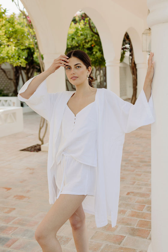 Camille Cami and Short Pyjama Set - White