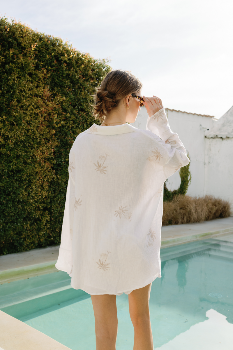 Isla Lounge bubble cotton set - Palm print