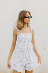 Aurora Frill Cami & Short PJ Set - Blue Floral