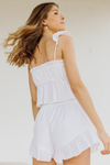 Aurora Frill Cami & Short PJ Set - White