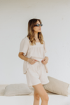 Callie Bubble Top & Short Pj Lounge Set - Nude