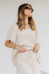 Callie Bubble Top & Short Pj Lounge Set - Nude