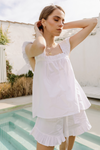 Athena Frill Pyjama Set - White