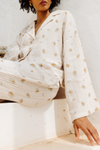 Leona Long Lounge Pyjamas - Sage & Nude
