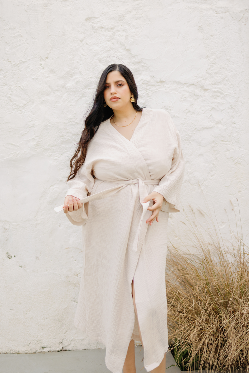 Organic cotton kimono robe online