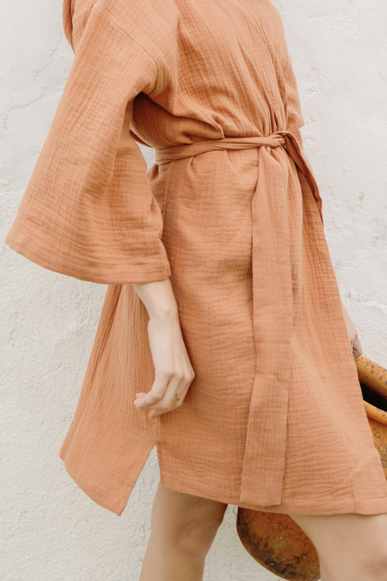 Camillo Bubble Wrap Robe - Terracotta
