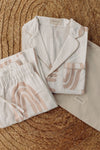 Riley Cotton Pyjama Set - White & Blush Rainbow